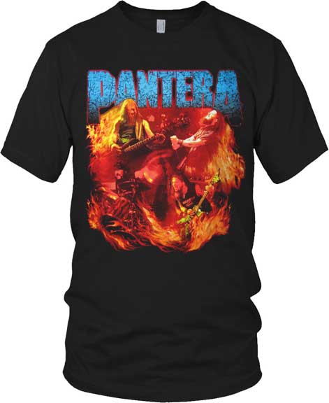 Pantera Flames Mens Black T-shirt