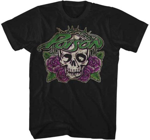 Poison Skull With Roses T-shirt