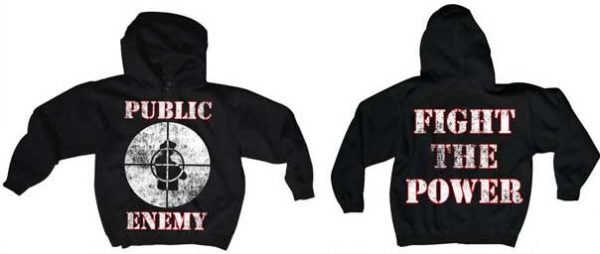 Public Enemy Fight The Power Zip Hoodie Small Only