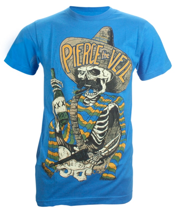 Pierce the Veil Hombre Mens Blue T-shirt