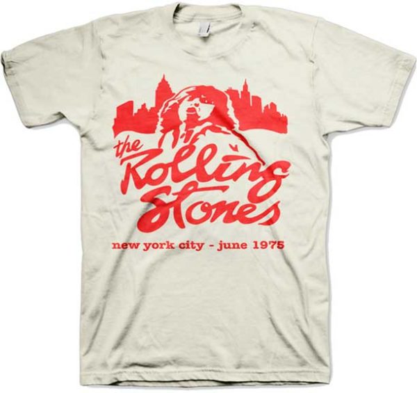 Rolling Stones Mick 1975 Poster White Mens T-shirt