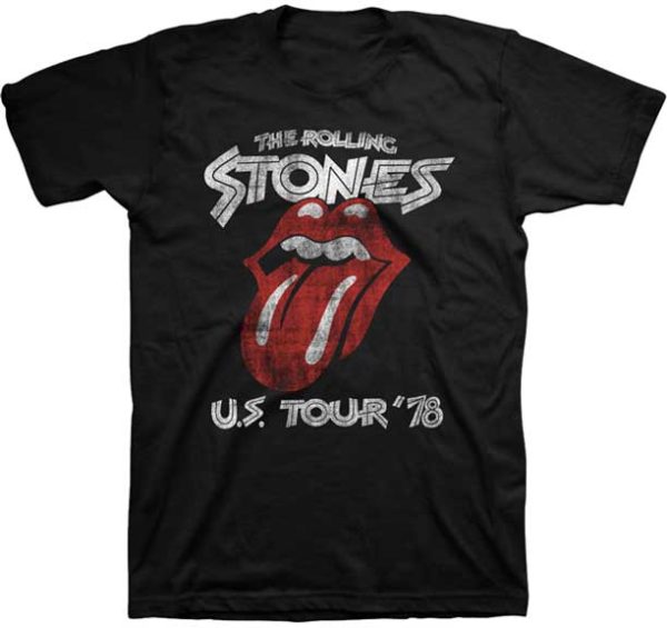 Rolling Stones '78 U.S. Tour Mens Black T-shirt
