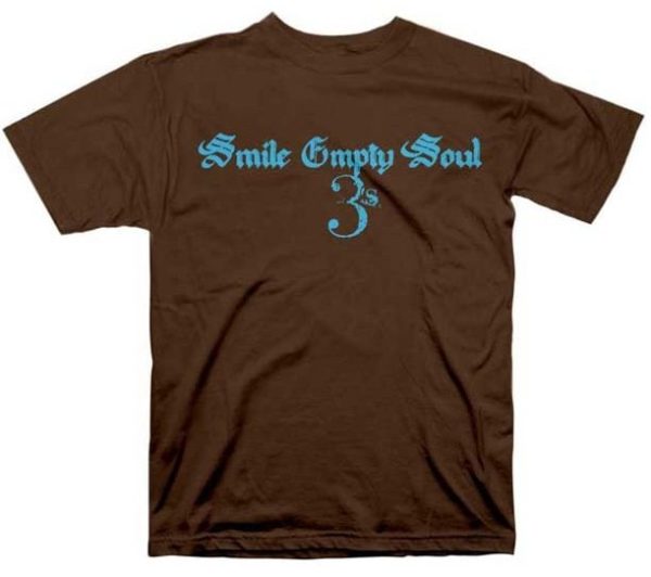 Smile Empty Soul 3's Mens Brown T-shirt