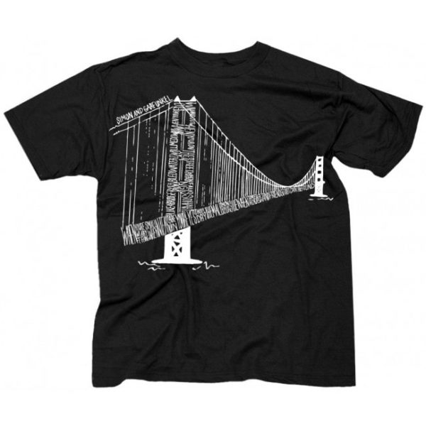 Simon & Garfunkel Bridge Mens Black T-Shirt