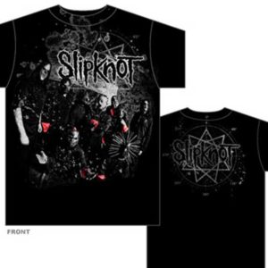 Slipknot Gray Splatter Mens Black T-shirt