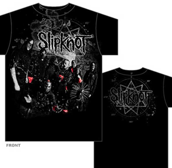 Slipknot Gray Splatter Mens Black T-shirt