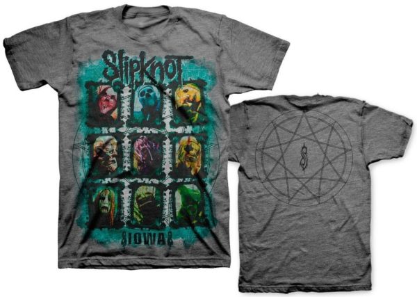 Slipknot Colors Grid Mens Gray T-shirt