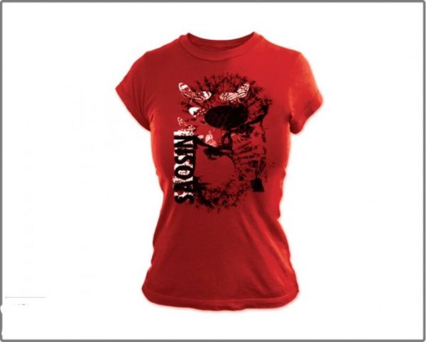 Saosin Moth Jr Women Red T-Shirt (inside out print)