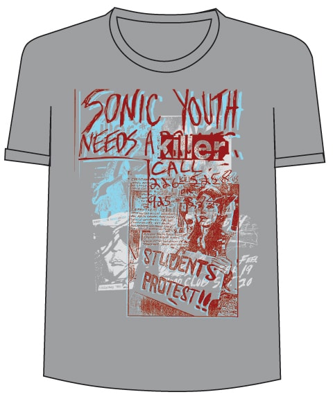 Sonic Youth Pile On Mens Gray T-shirt - XL Only