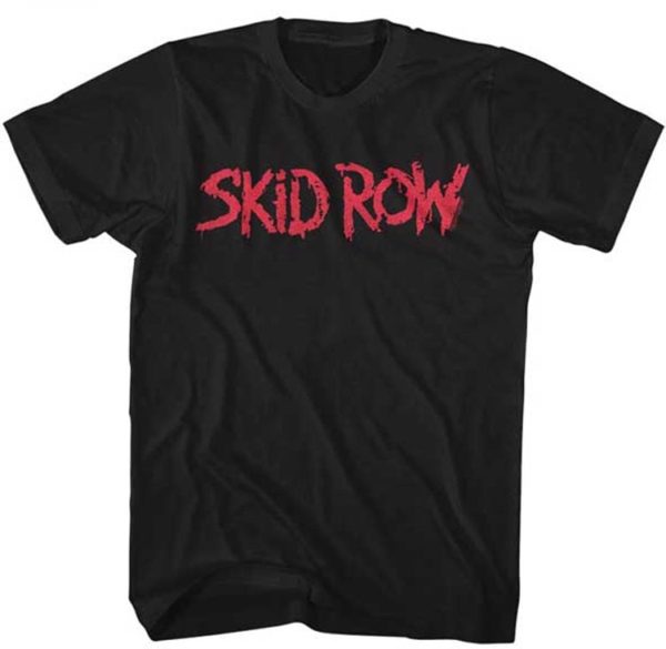 Skid Row Red Logo Mens Black T-Shirt