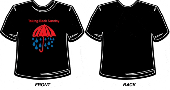 Taking Back Sunday Rain Mens Black T-shirt
