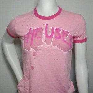 The Used 3D Logo Jr Pink T-Shirt Medium Only