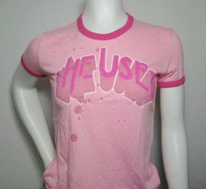 The Used 3D Logo Jr Pink T-Shirt Medium Only