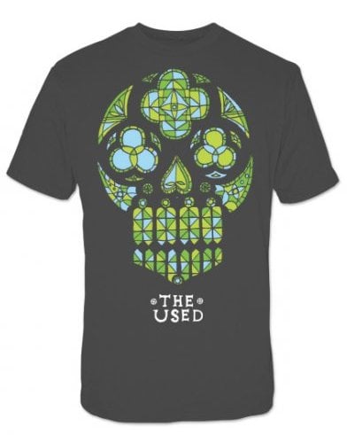 The Used Stained Glass Skull Mens Gray T-shirt