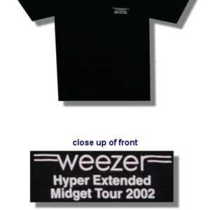 Weezer Midget Tour Crew Concert Mens Black T-shirt XL Only