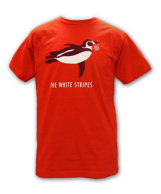 The White Stripes Penguin Mens Orange T-shirt