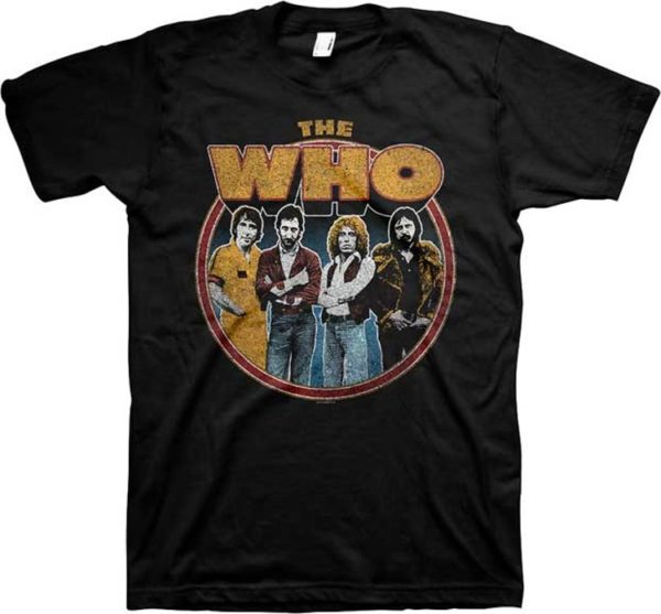 The Who Member Circle Distressed Mens Black T-shirt
