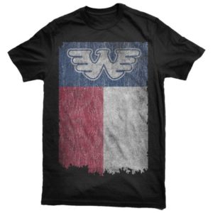 Waylon Jennings Texas State Flag Black T-shirt