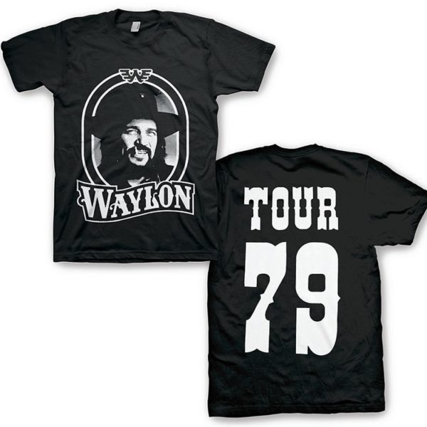 Waylon Jennings '79 Tour Mens Black T-shirt