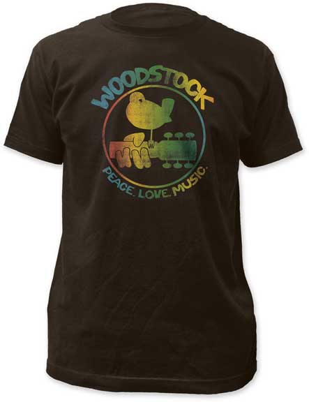 Woodstock Colorful Logo Mens Black T-shirt