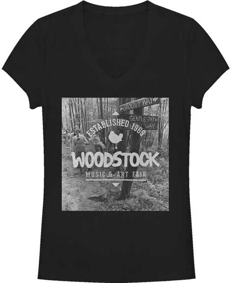 Woodstock Woods Jr V-Neck Black T-shirt