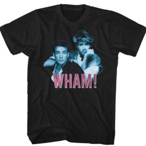 Wham! Blue Filter Mens Black T-shirt