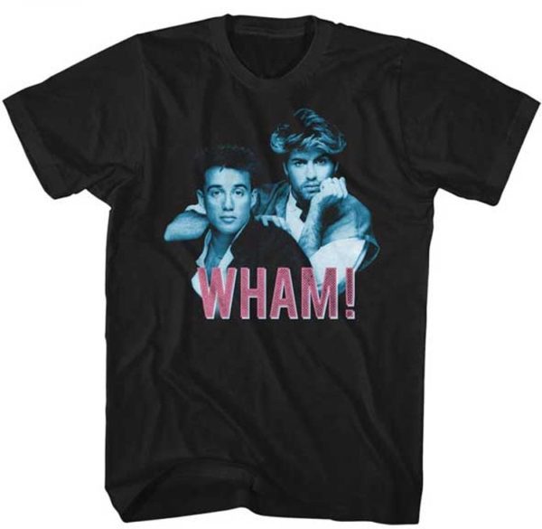 Wham! Blue Filter Mens Black T-shirt