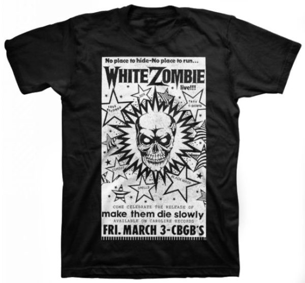 White Zombie CBGB Poster Mens Black T-shirt