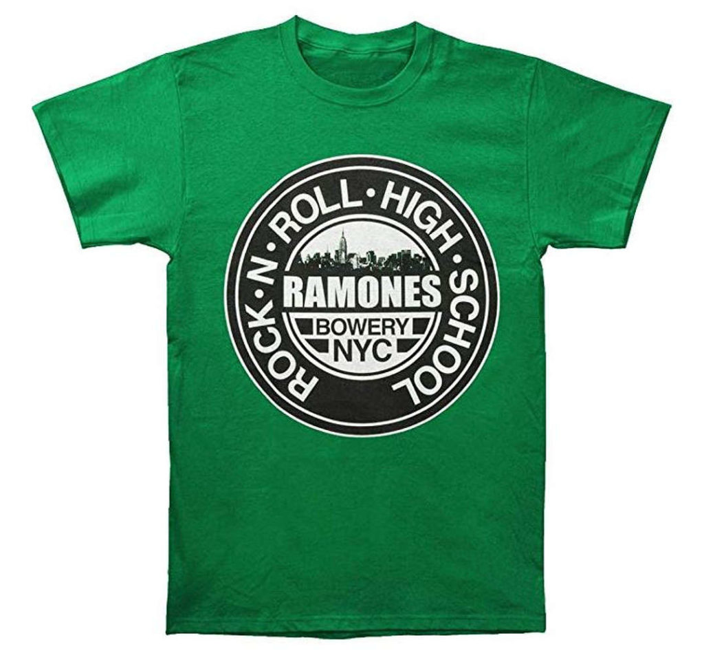 Ramones Rock N Roll High School Mens Green T-shirt