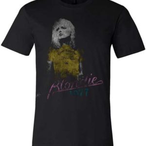 Blondie 1977 Distressed Mens Black T-shirt