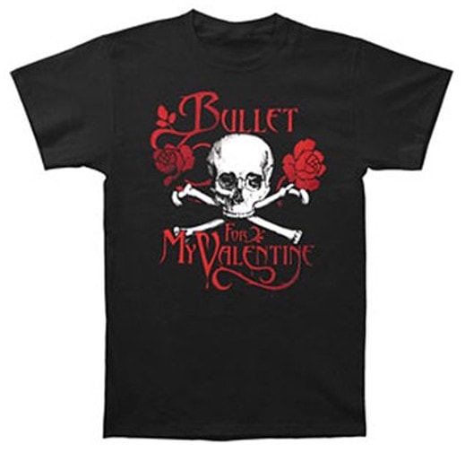 Bullet for My Valentine Skull & Roses Mens Black T-shirt