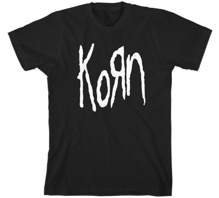Korn logo white on black t-shirt