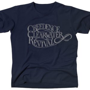 Creedence Clearwater Revival Distressed Logo Mens Blue T-shirt