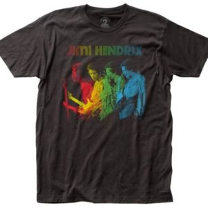 Jimi Hendrix Rainbow Mens Black T-shirt