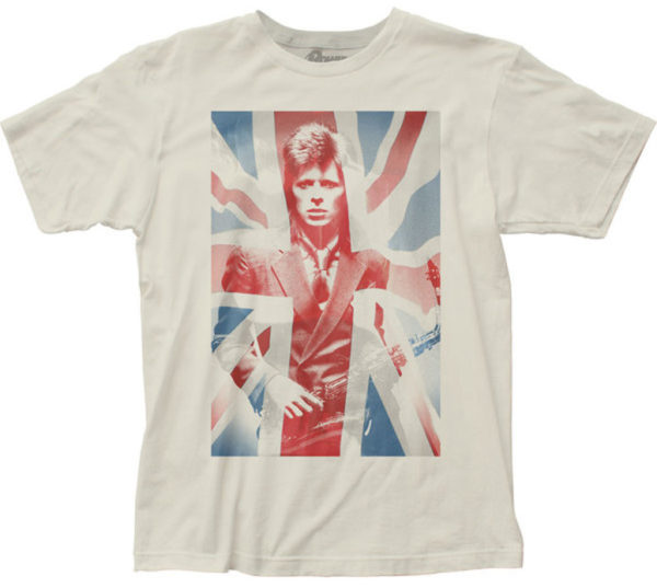 David Bowie Union Jack Mens White T-Shirt
