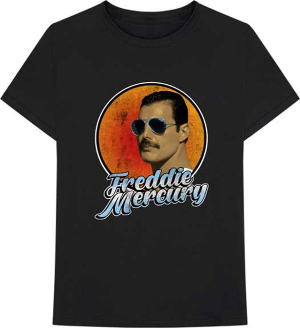 Freddie Mercury Script Distressed Mens Black T-shirt