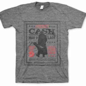 Johnny Cash One Night Mens Gray T-shirt