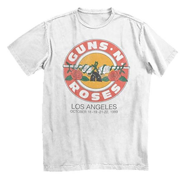Guns N Roses L.A. 1989 Bullet Mens White T-shirt