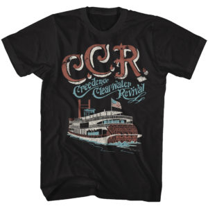 Creedence Clearwater Revival Riverboat Mens Black T-shirt