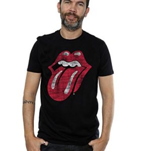 Rolling Stones Distressed Tongue Mens Black T-Shirt Medium Only