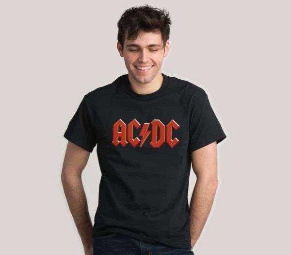 AC/DC Men's Vintage Logo Mens Grey T-Shirt XL Only