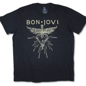 BON JOVI SWORD Mens Black T-Shirt 2XL Only