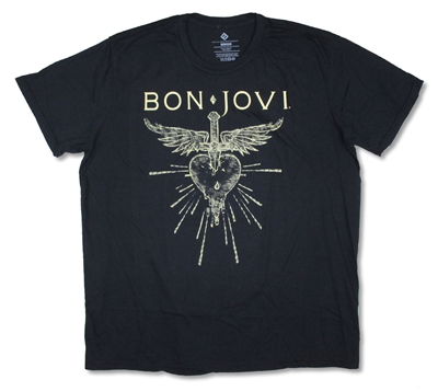 BON JOVI SWORD Mens Black T-Shirt 2XL Only