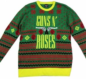 Guns N Roses Ugly Holiday Mens Sweater Large Only