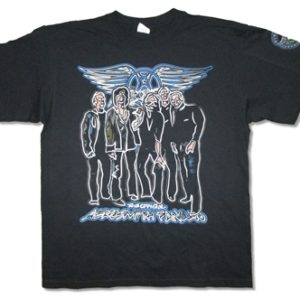 Aerosmith Official Outline Mens Black T-Shirt