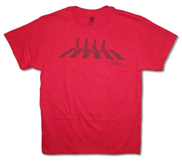 The Beatles Abbey Road Silhouette On Mens Red T-Shirt
