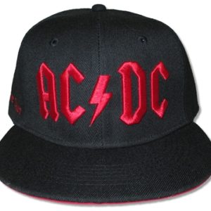Ac/Dc Red 3D Logo Snap Back Hat