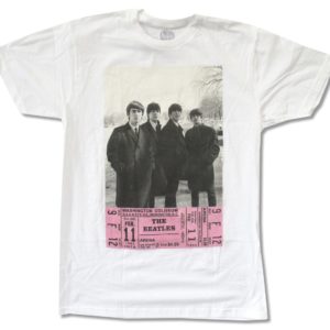 The Beatles D.C. Ticket 30/1 Mens White T-Shirt