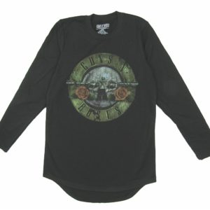 Guns N Roses Distressed Logo Long Sleeve Mens Black T-Shirt