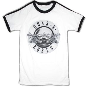 Guns N Roses Bullet Soccer Style Mens White T-Shirt